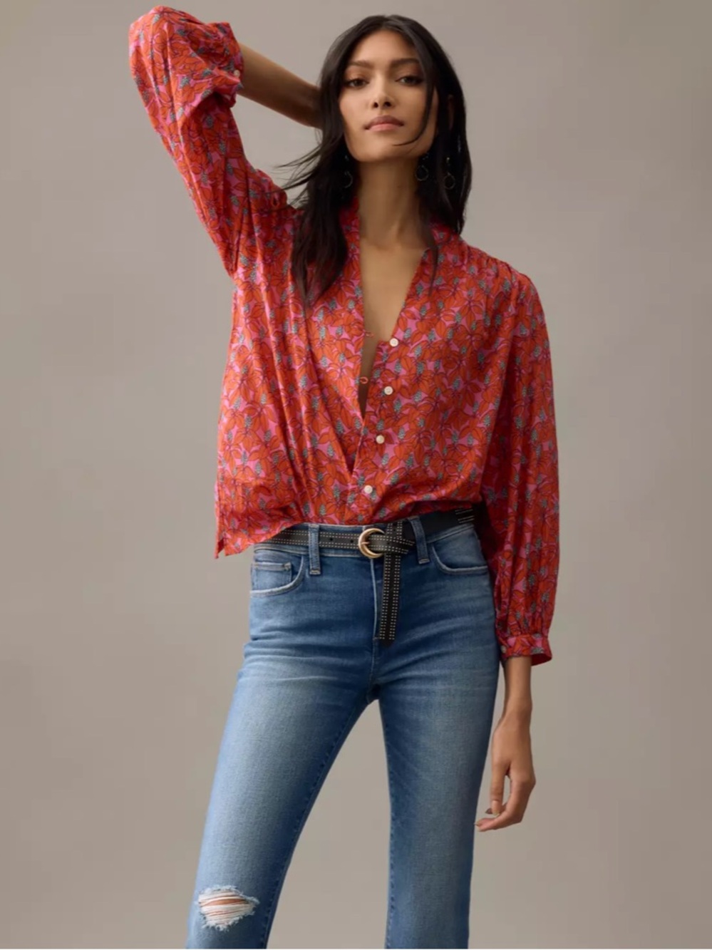 Travota birds of paradise Quincy blouse
